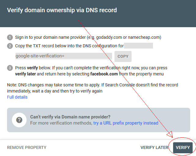 Google Search Console Verify DNS Record Google Search Console DNS Verify